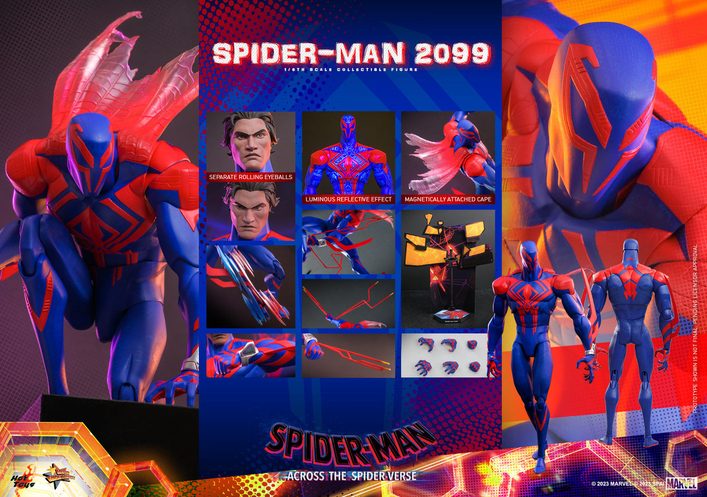 Hot Toys MMS711 Spiderman Across The Spiderverse : Spider Man 2099 - 1/6 Scale Collectible Figure