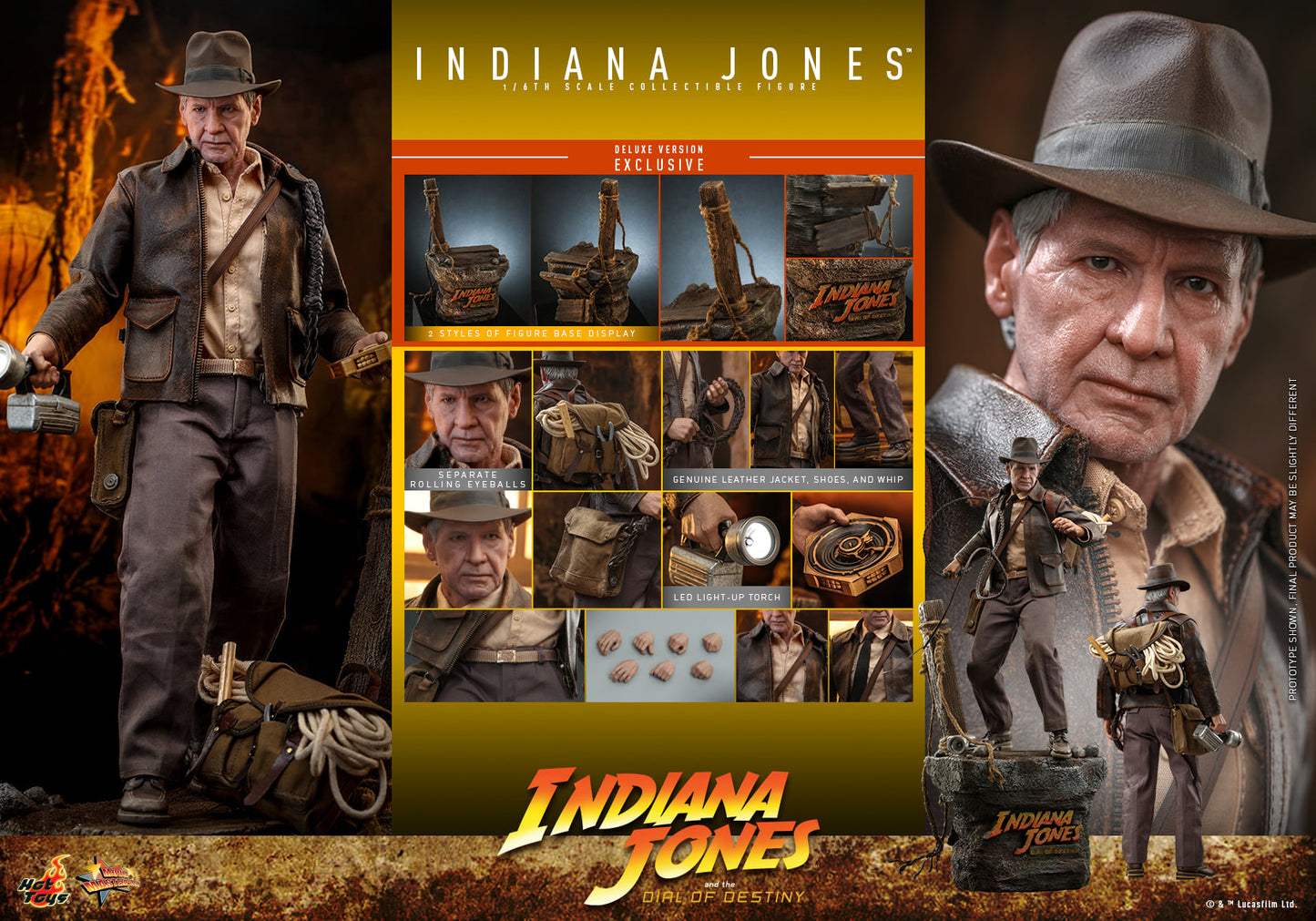 Hot Toys MMS717 Indiana Jones and the Dial of Destiny : Indiana Jones - 1/6 Scale Collectible Figure (Deluxe Version)