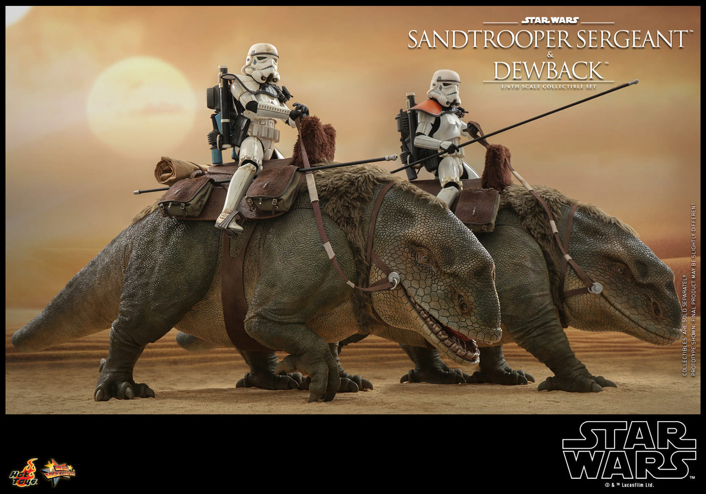 Hot Toys MMS722 Star Wars: Episode IV A New Hope – Sandtrooper Sergeant & Dewback - 1/6 Scale Collectible Figure Set