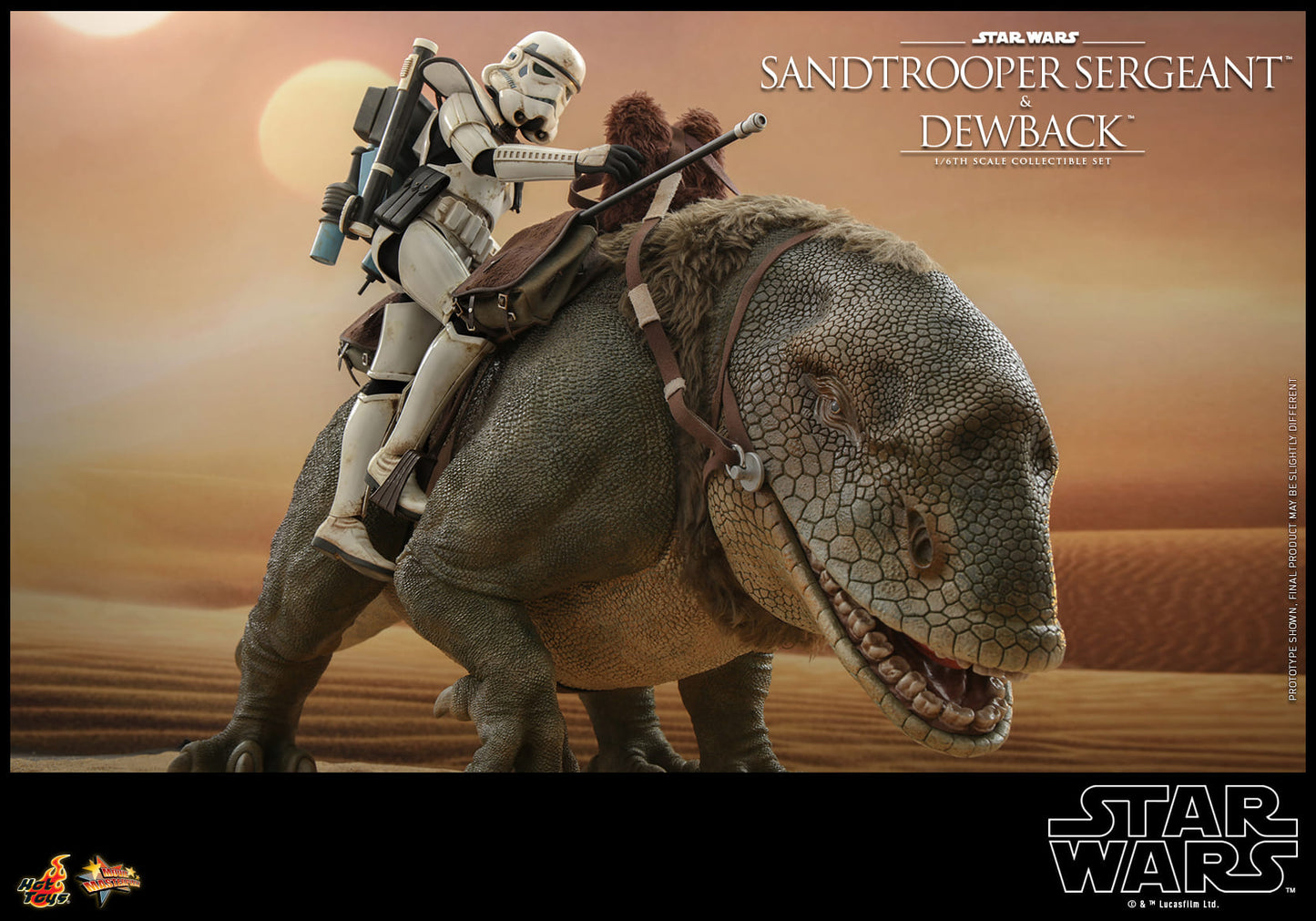 Hot Toys MMS722 Star Wars: Episode IV A New Hope – Sandtrooper Sergeant & Dewback - 1/6 Scale Collectible Figure Set
