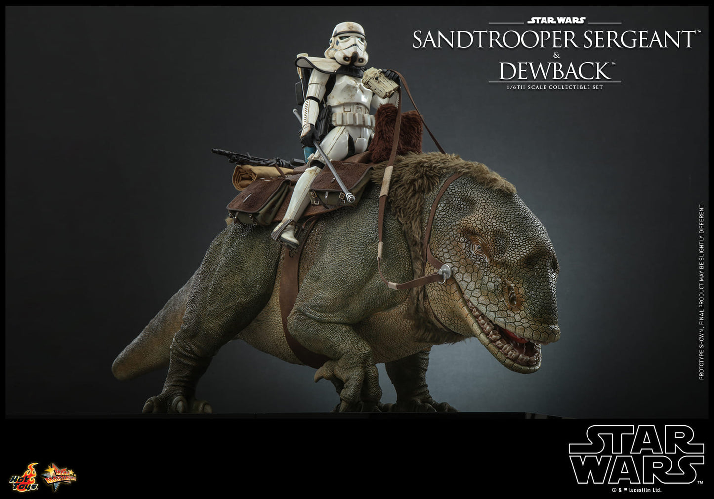 Hot Toys MMS722 Star Wars: Episode IV A New Hope – Sandtrooper Sergeant & Dewback - 1/6 Scale Collectible Figure Set