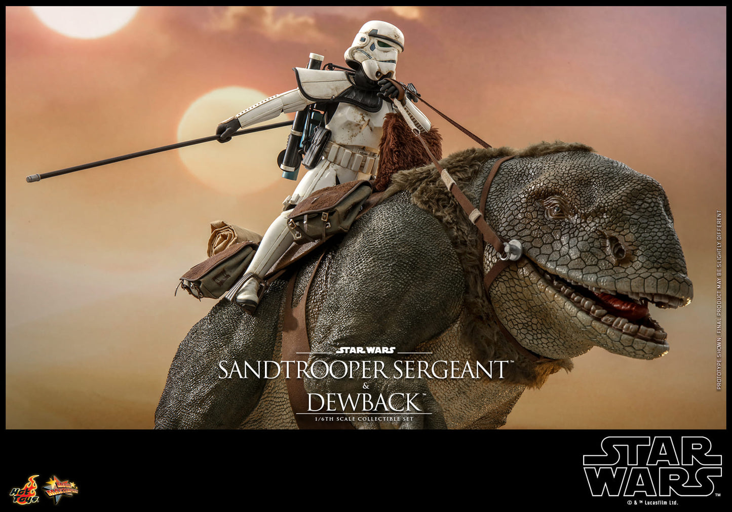 Hot Toys MMS722 Star Wars: Episode IV A New Hope – Sandtrooper Sergeant & Dewback - 1/6 Scale Collectible Figure Set