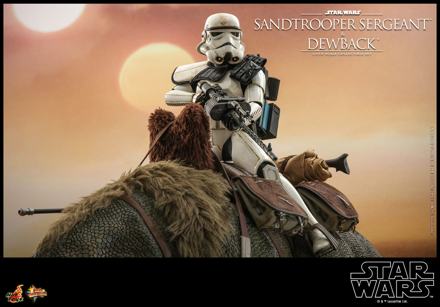 Hot Toys MMS722 Star Wars: Episode IV A New Hope – Sandtrooper Sergeant & Dewback - 1/6 Scale Collectible Figure Set