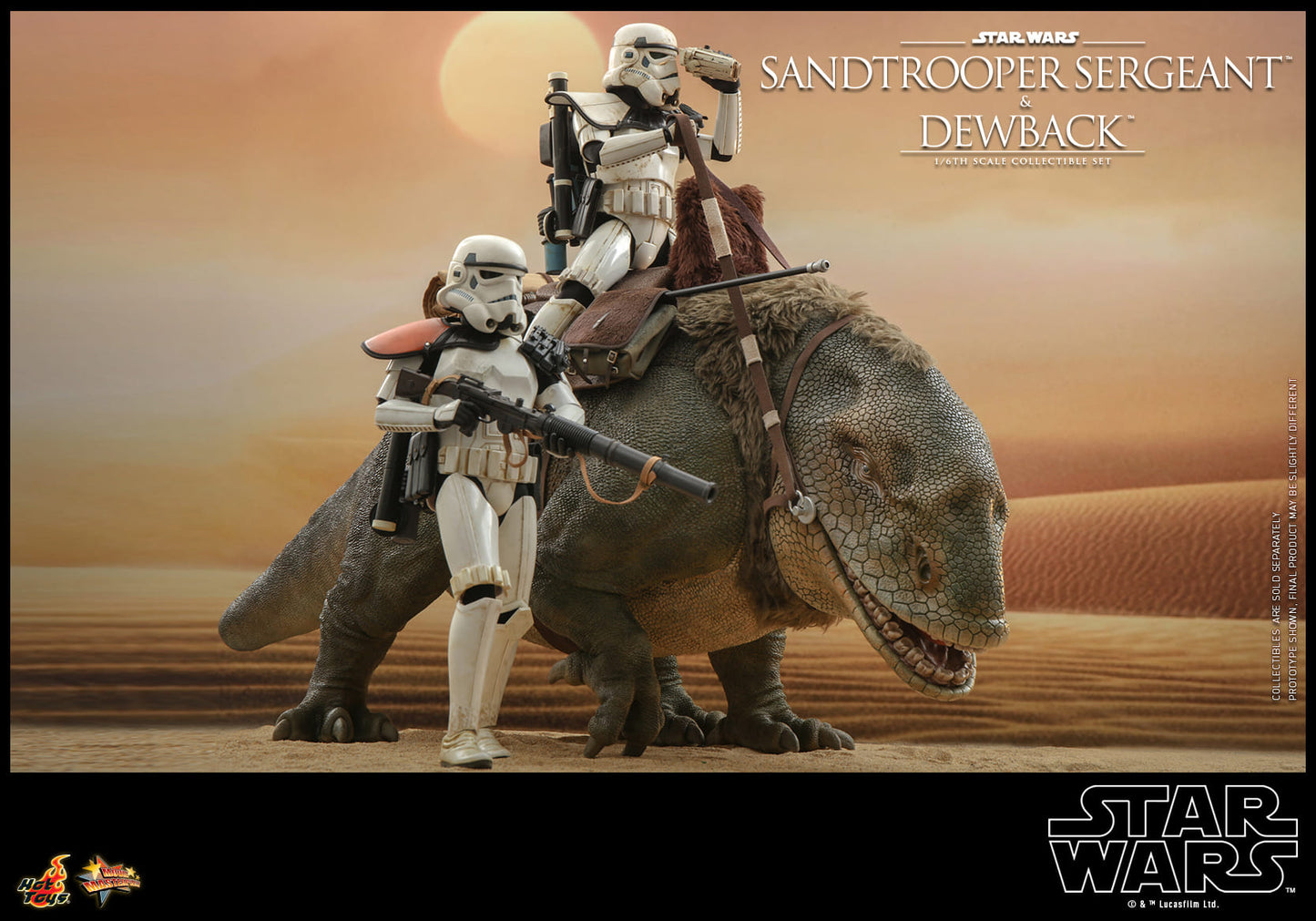 Hot Toys MMS722 Star Wars: Episode IV A New Hope – Sandtrooper Sergeant & Dewback - 1/6 Scale Collectible Figure Set