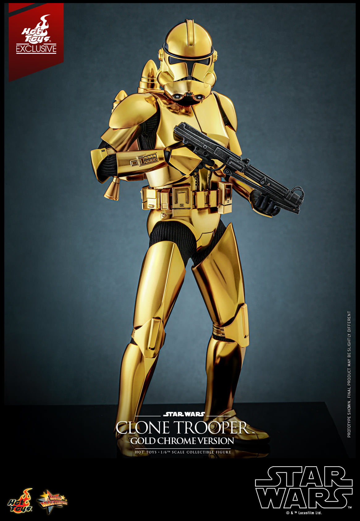 (Preorder) Hot Toys MMS735 Star Wars – Clone Trooper (Gold Chrome) 1/6 Scale Collectible Figure