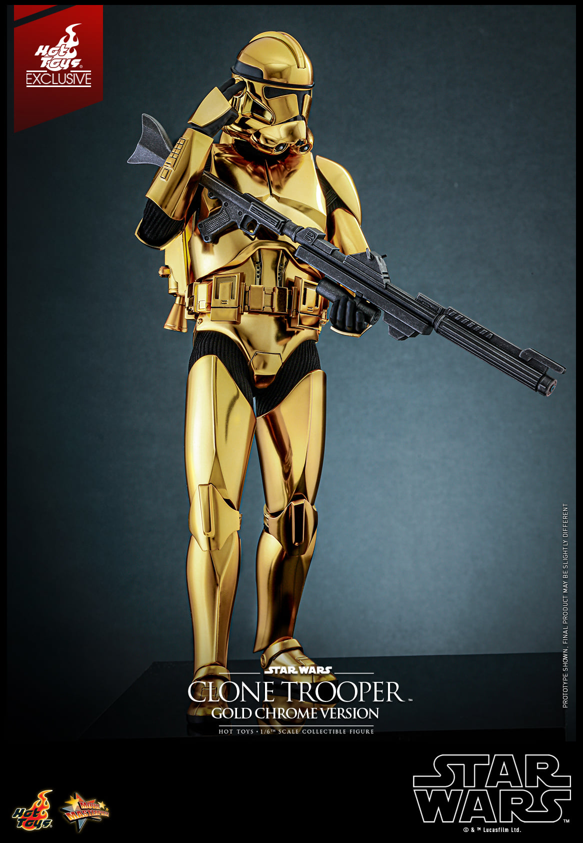 (Preorder) Hot Toys MMS735 Star Wars – Clone Trooper (Gold Chrome) 1/6 Scale Collectible Figure