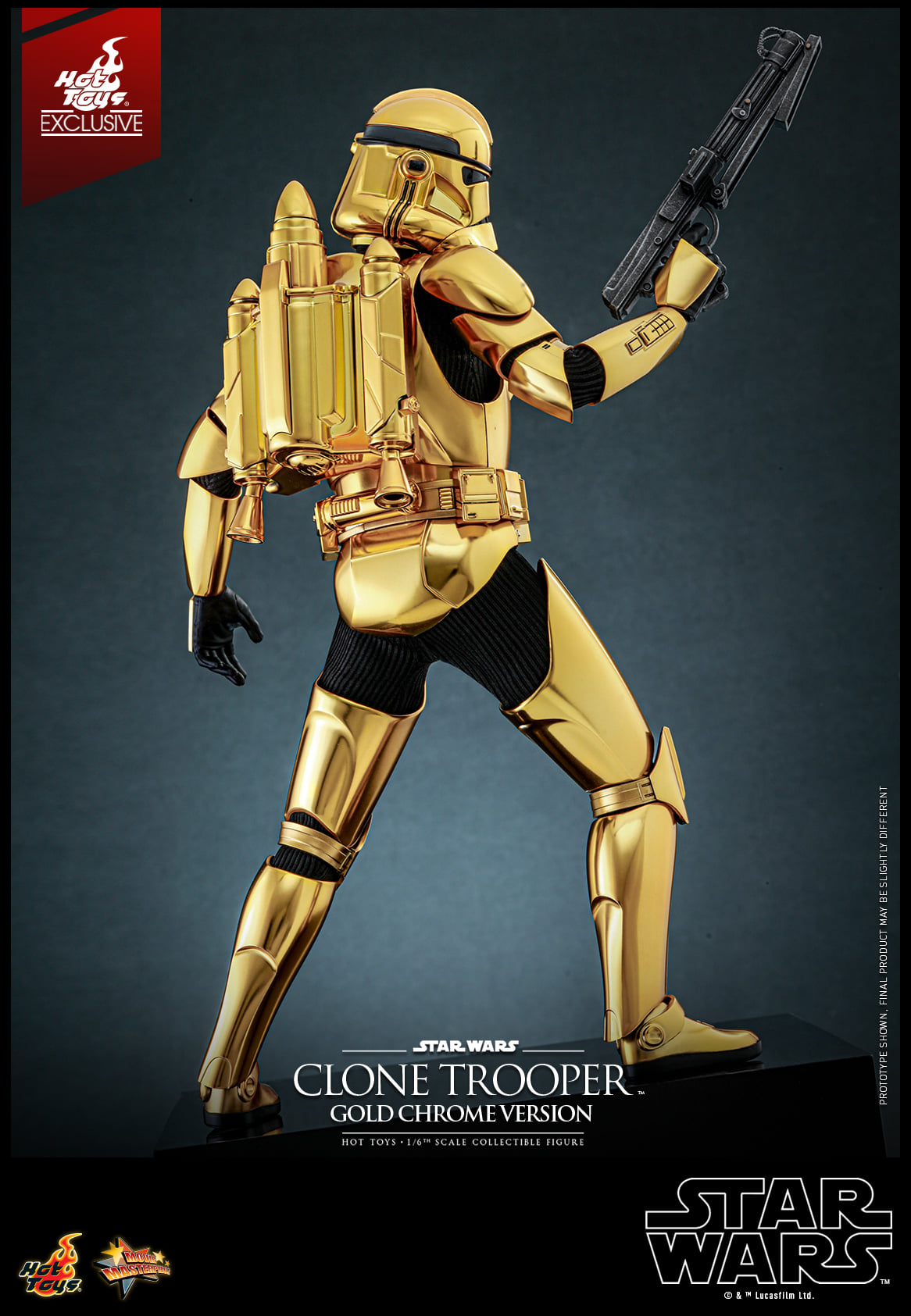 (Preorder) Hot Toys MMS735 Star Wars – Clone Trooper (Gold Chrome) 1/6 Scale Collectible Figure