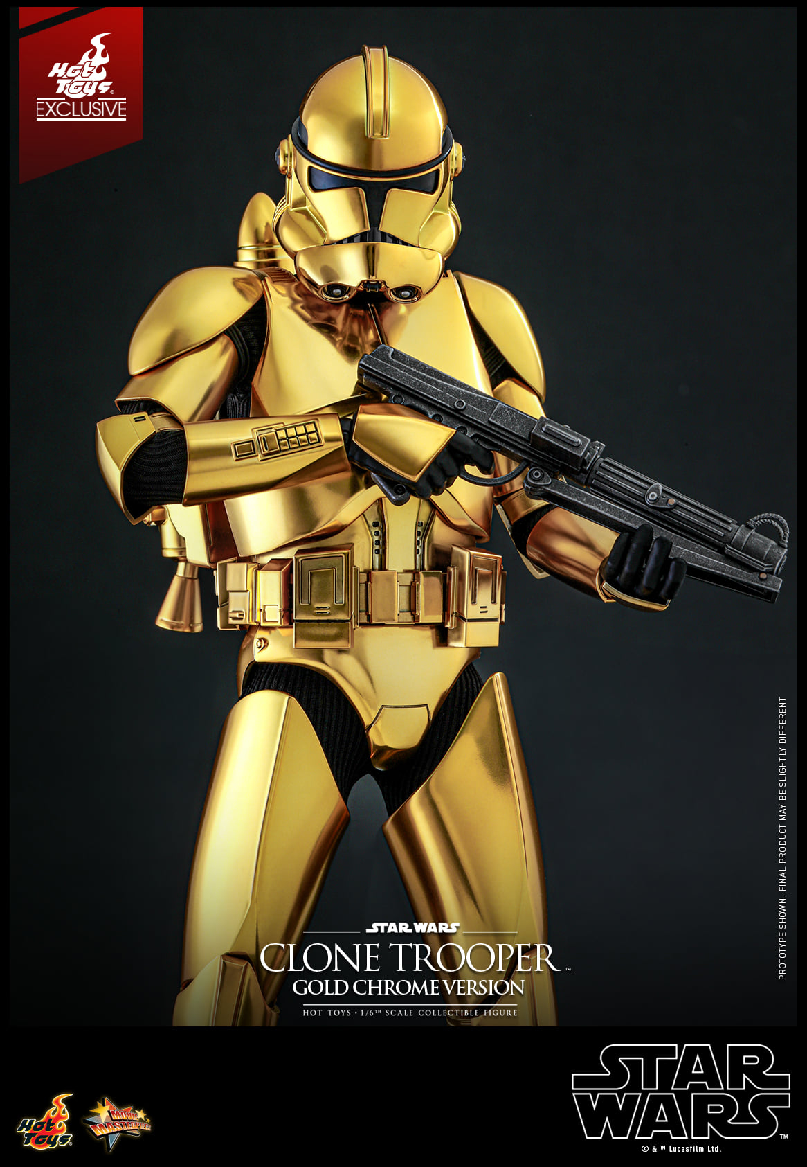 (Preorder) Hot Toys MMS735 Star Wars – Clone Trooper (Gold Chrome) 1/6 Scale Collectible Figure