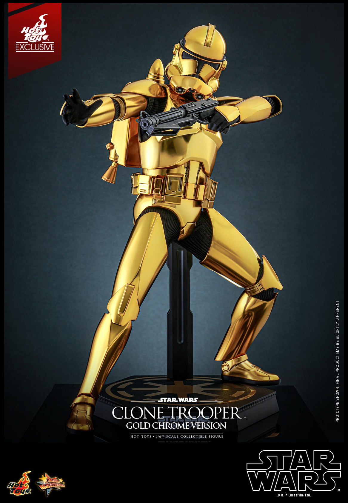 (Preorder) Hot Toys MMS735 Star Wars – Clone Trooper (Gold Chrome) 1/6 Scale Collectible Figure