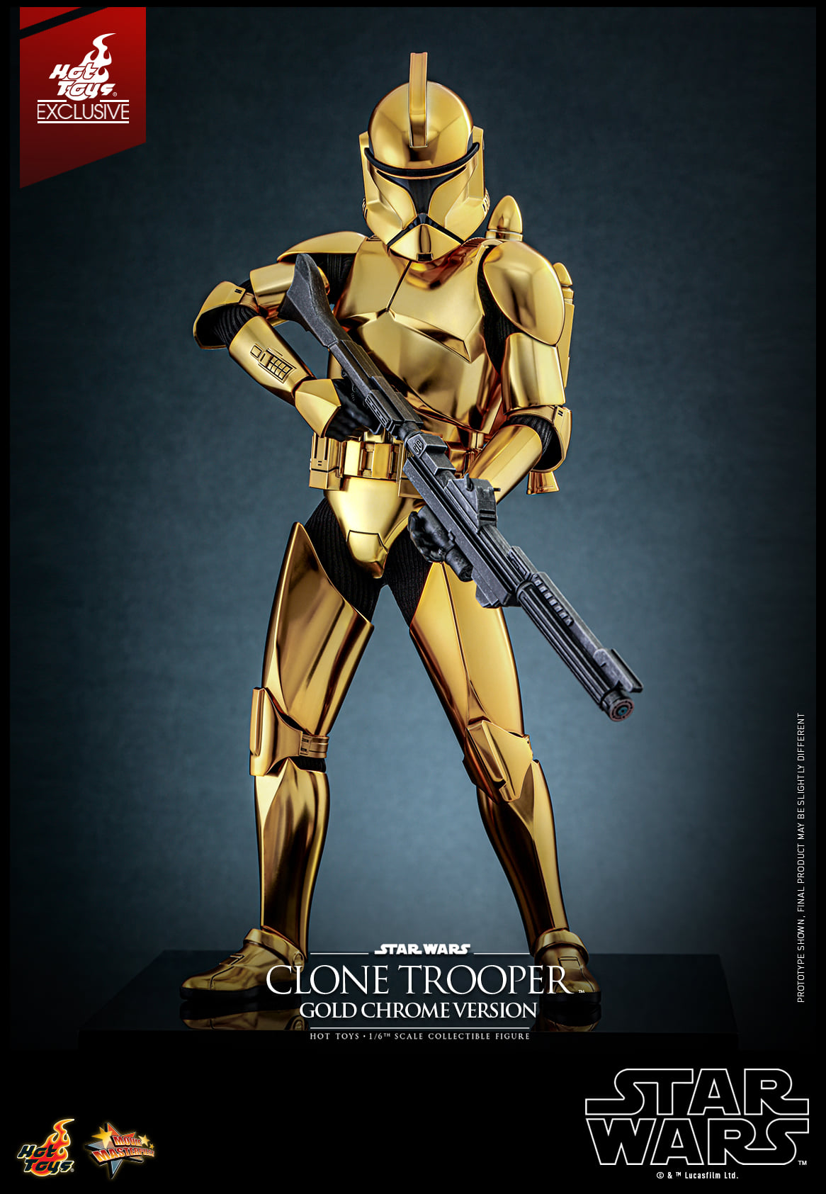 (Preorder) Hot Toys MMS735 Star Wars – Clone Trooper (Gold Chrome) 1/6 Scale Collectible Figure