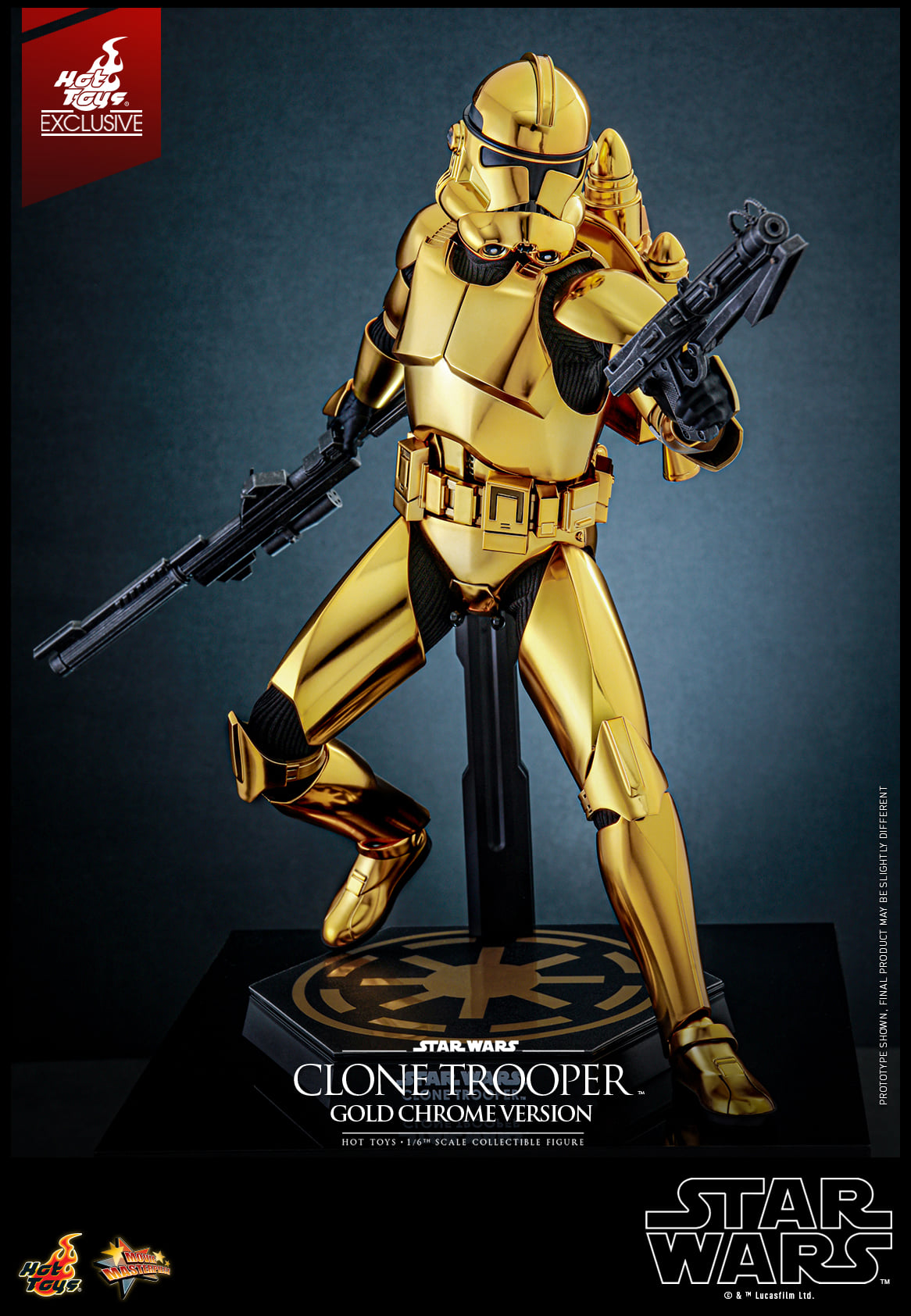 (Preorder) Hot Toys MMS735 Star Wars – Clone Trooper (Gold Chrome) 1/6 Scale Collectible Figure