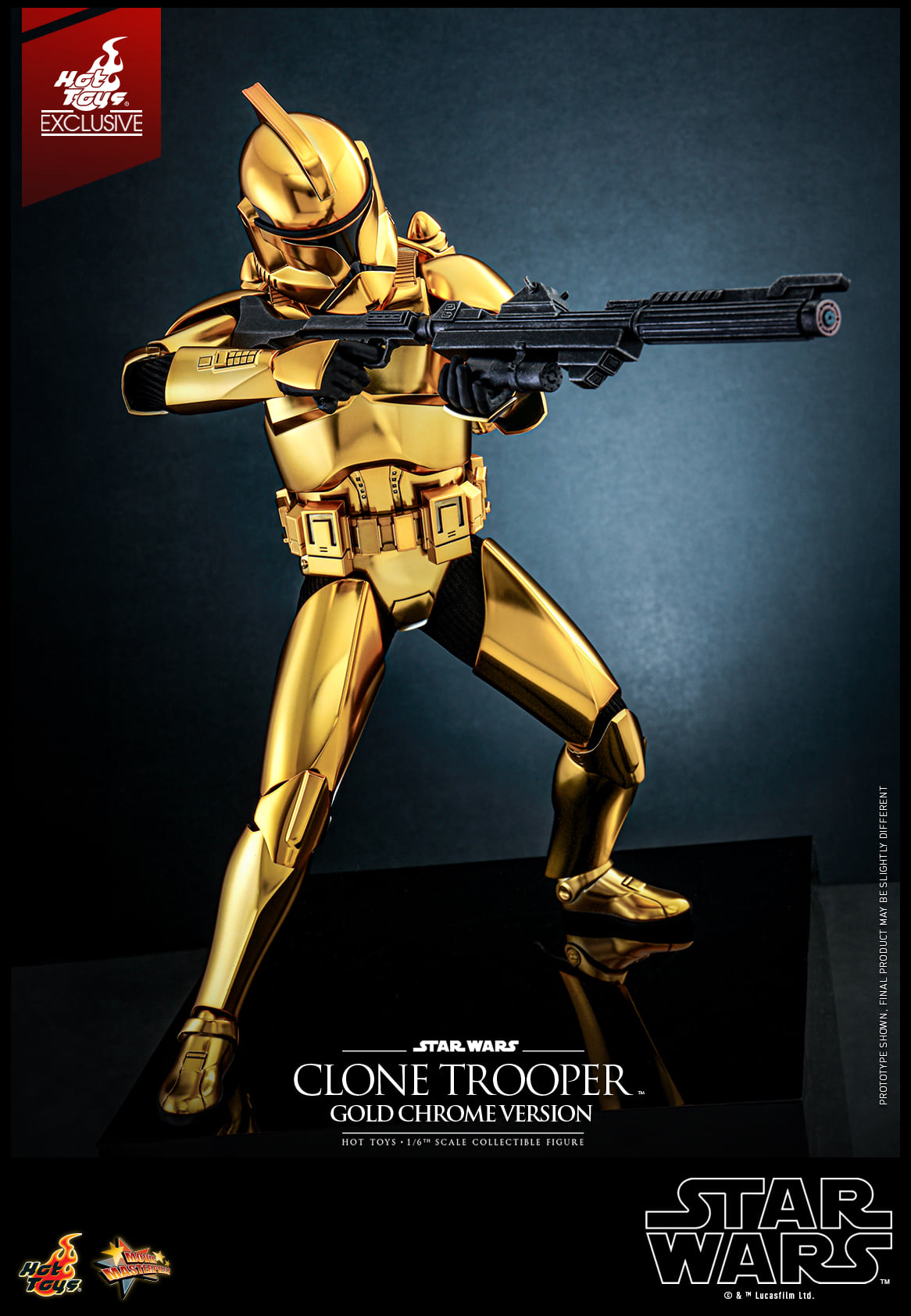(Preorder) Hot Toys MMS735 Star Wars – Clone Trooper (Gold Chrome) 1/6 Scale Collectible Figure
