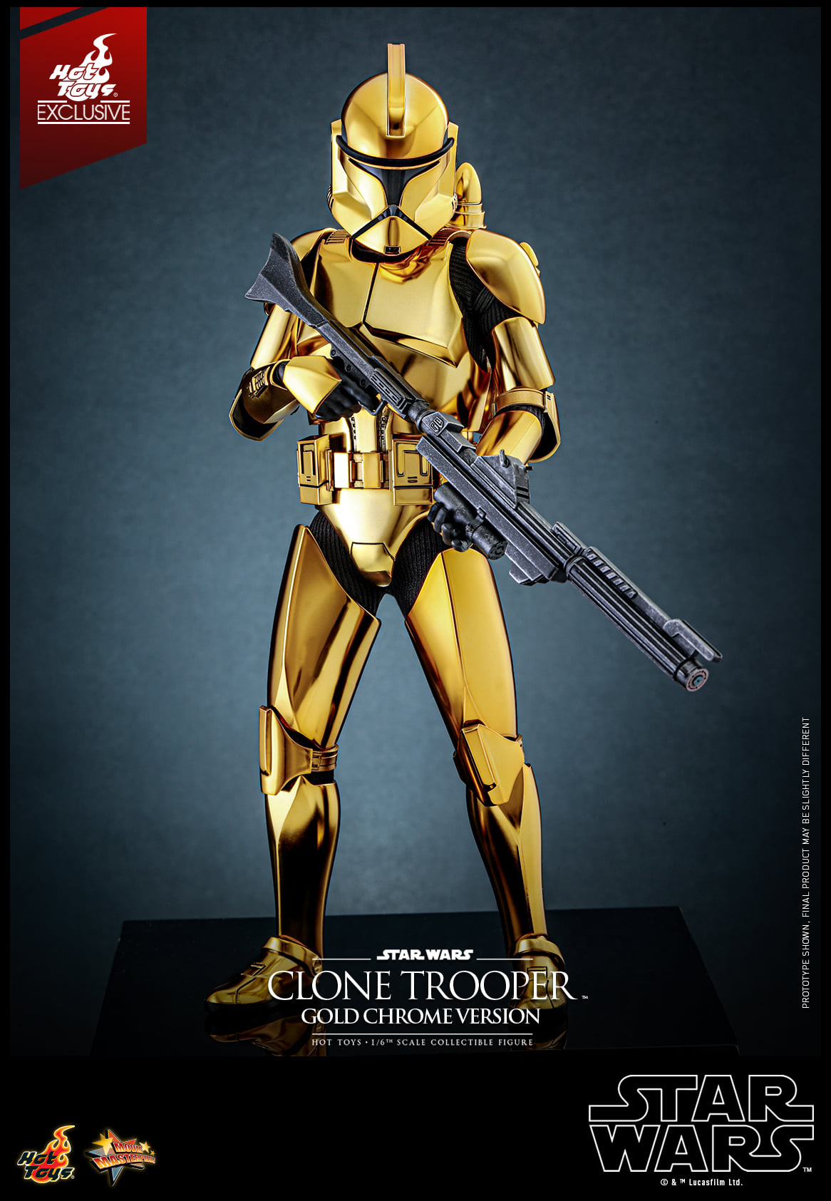 (Preorder) Hot Toys MMS735 Star Wars – Clone Trooper (Gold Chrome) 1/6 Scale Collectible Figure