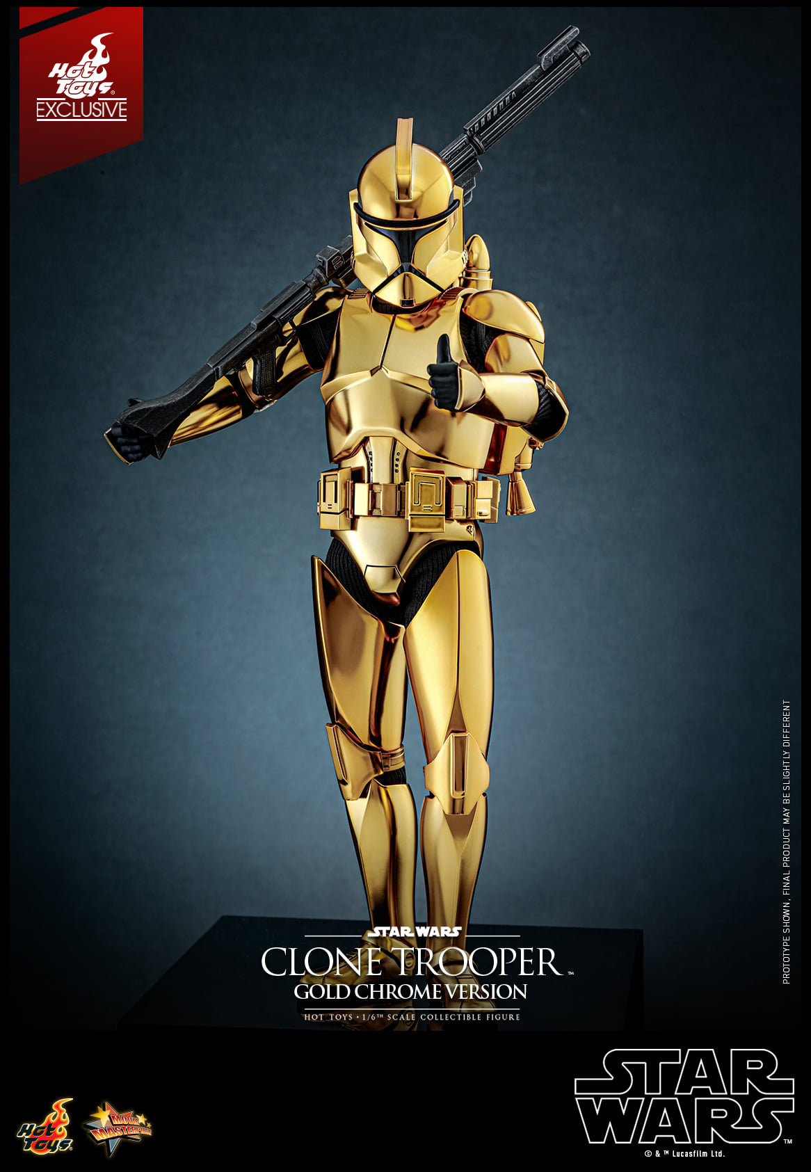 (Preorder) Hot Toys MMS735 Star Wars – Clone Trooper (Gold Chrome) 1/6 Scale Collectible Figure