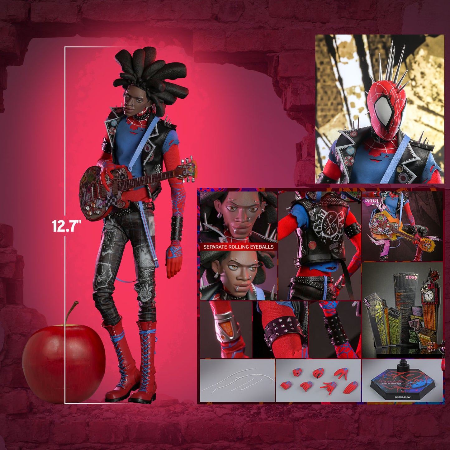 Hot Toys MMS726B Spiderman Across the Spiderverse - Spider Punk - 1/6 Scale Collectible Figure (Special Edition)