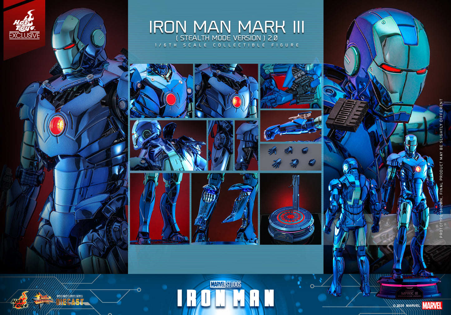 Hot Toys MMS814D71 [Iron Man Mark III] (Stealth Mode Version 2.0) (Hot Toys Exclusive)