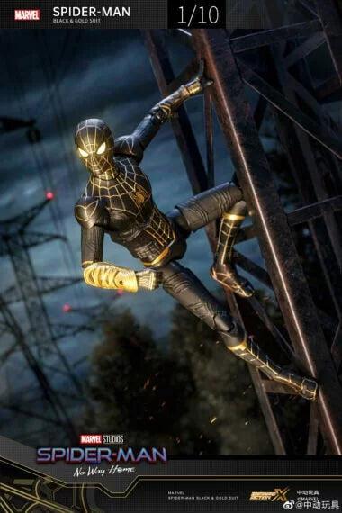 ZD Toys [Spider-Man (Black & Gold Suit)] 1:10 Scale Collectible Figure