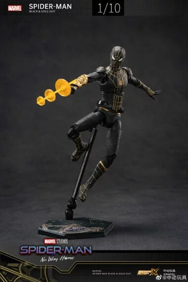 ZD Toys [Spider-Man (Black & Gold Suit)] 1:10 Scale Collectible Figure