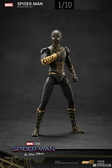 ZD Toys [Spider-Man (Black & Gold Suit)] 1:10 Scale Collectible Figure