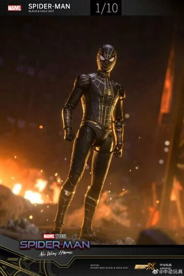 ZD Toys [Spider-Man (Black & Gold Suit)] 1:10 Scale Collectible Figure
