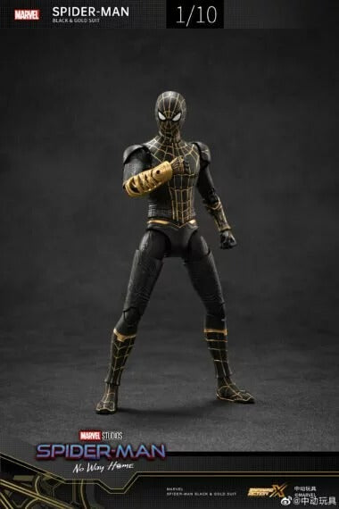 ZD Toys 1913-01 No Way Home [Spiderman Black & Gold Suit] 1:10 Scale Collectible Figure