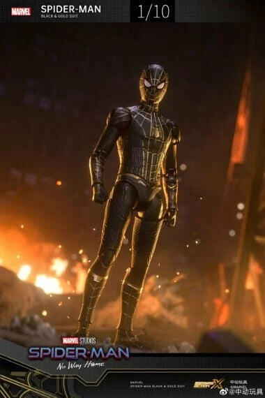 ZD Toys 1913-01 No Way Home [Spiderman Black & Gold Suit] 1:10 Scale Collectible Figure