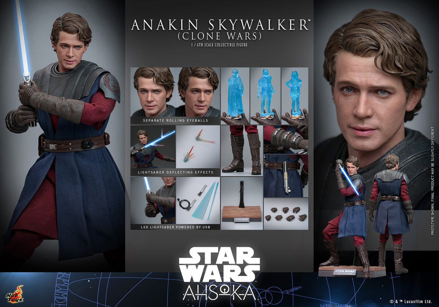 Hot Toys TMS129 Star Wars [Ahsoka Anakin Skywalker Clone Wars] 1/6 Scale Collectible Figure