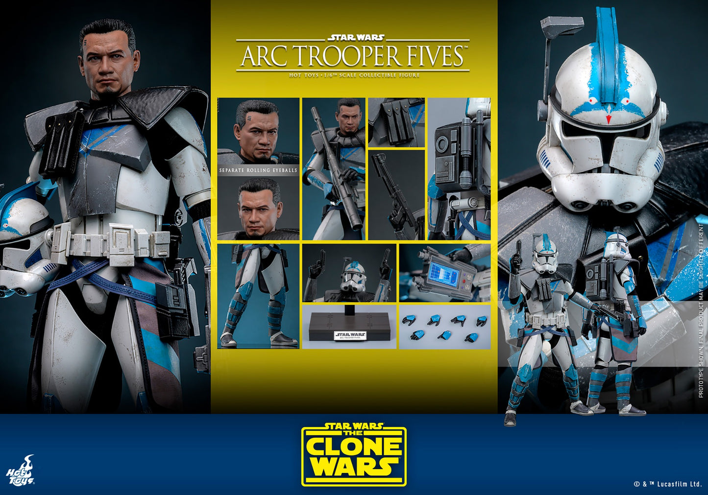 Hot Toys TMS132 Star Wars The Clone Wars [Arc Trooper Fives] 1/6 Scale Collectible Figure