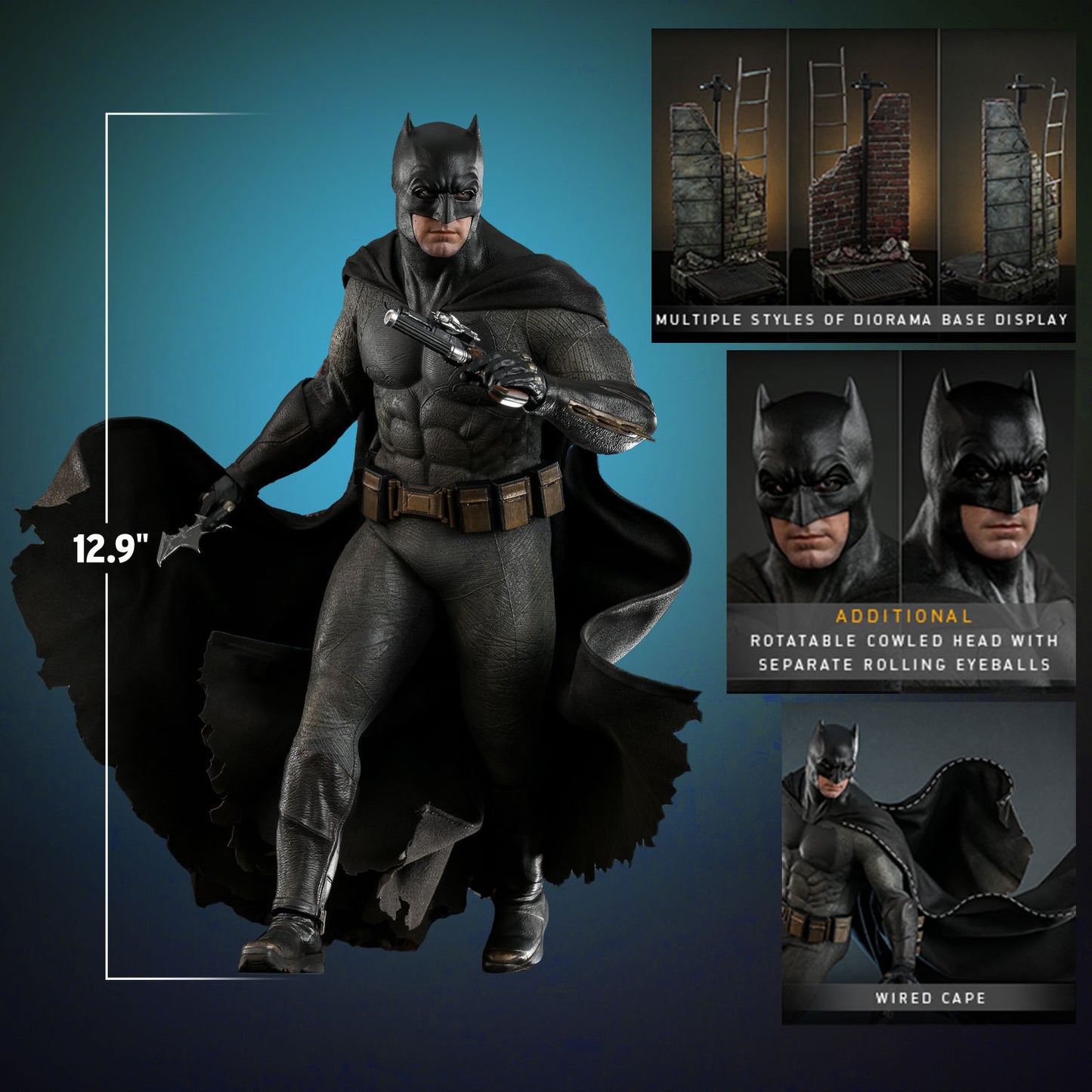 Hot Toys MMS731 Batman v Superman: Dawn of Justice [Batman (2.0)] (Regular Version) 1/6th Scale Collectible Figure
