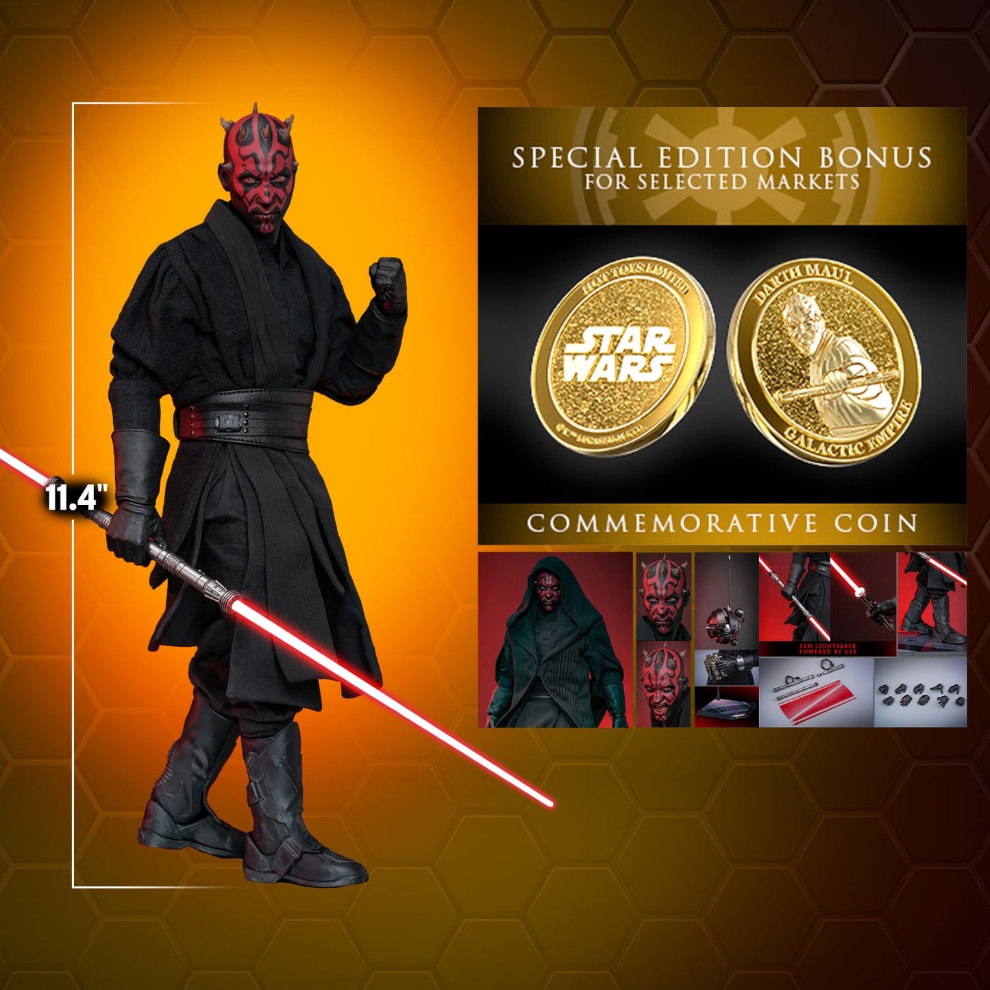 Hot Toys MMS749B Star Wars Episode I [The Phantom Menace Darth Maul with Sith Speeder] 1/6th Scale Collectible Set (Exclusive Edition)