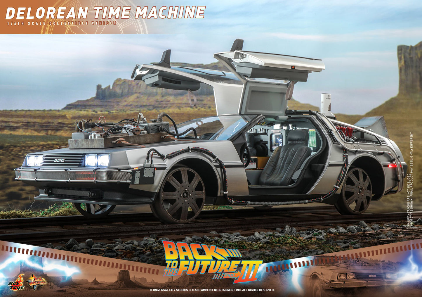 Hot Toys - MMS780 - Back to the Future III DeLorean Time Machine - 1/6 Scale Collectible Figure