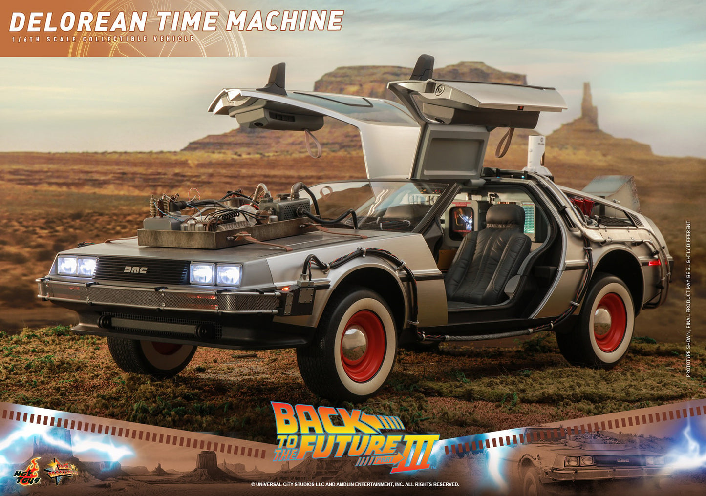 Hot Toys - MMS780 - Back to the Future III DeLorean Time Machine - 1/6 Scale Collectible Figure