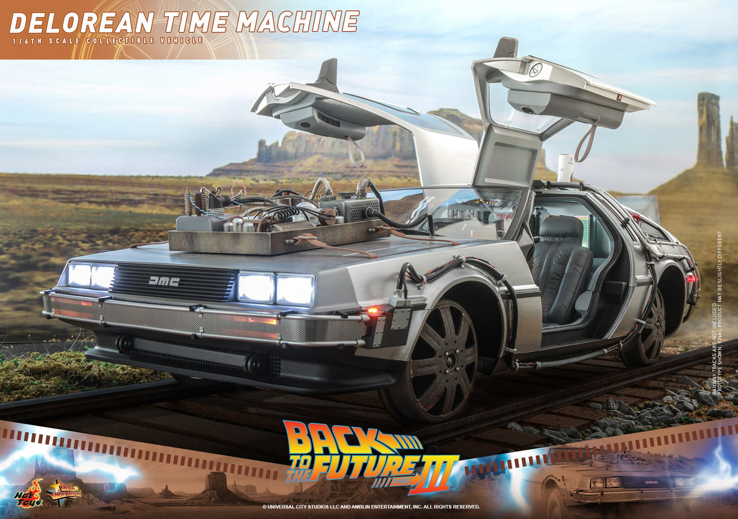 Hot Toys - MMS780 - Back to the Future III DeLorean Time Machine - 1/6 Scale Collectible Figure