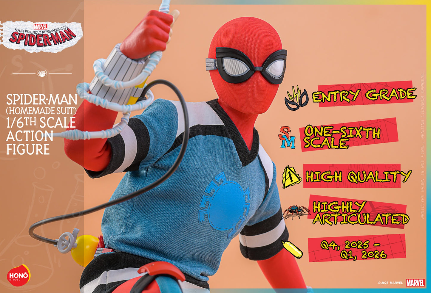 (Preorder) Hot Toys HS07 HONŌ STUDIO Your Friendly Neighborhood Spider-Man [Spider-Man] (Homemade Suit) 1/6 Scale Collectible Figure