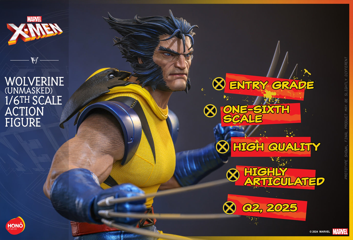 Hot Toys HS06 Hono Studio  X Men [Wolverine] (Unmasked Version) 1/6 Scale Collectible Figure