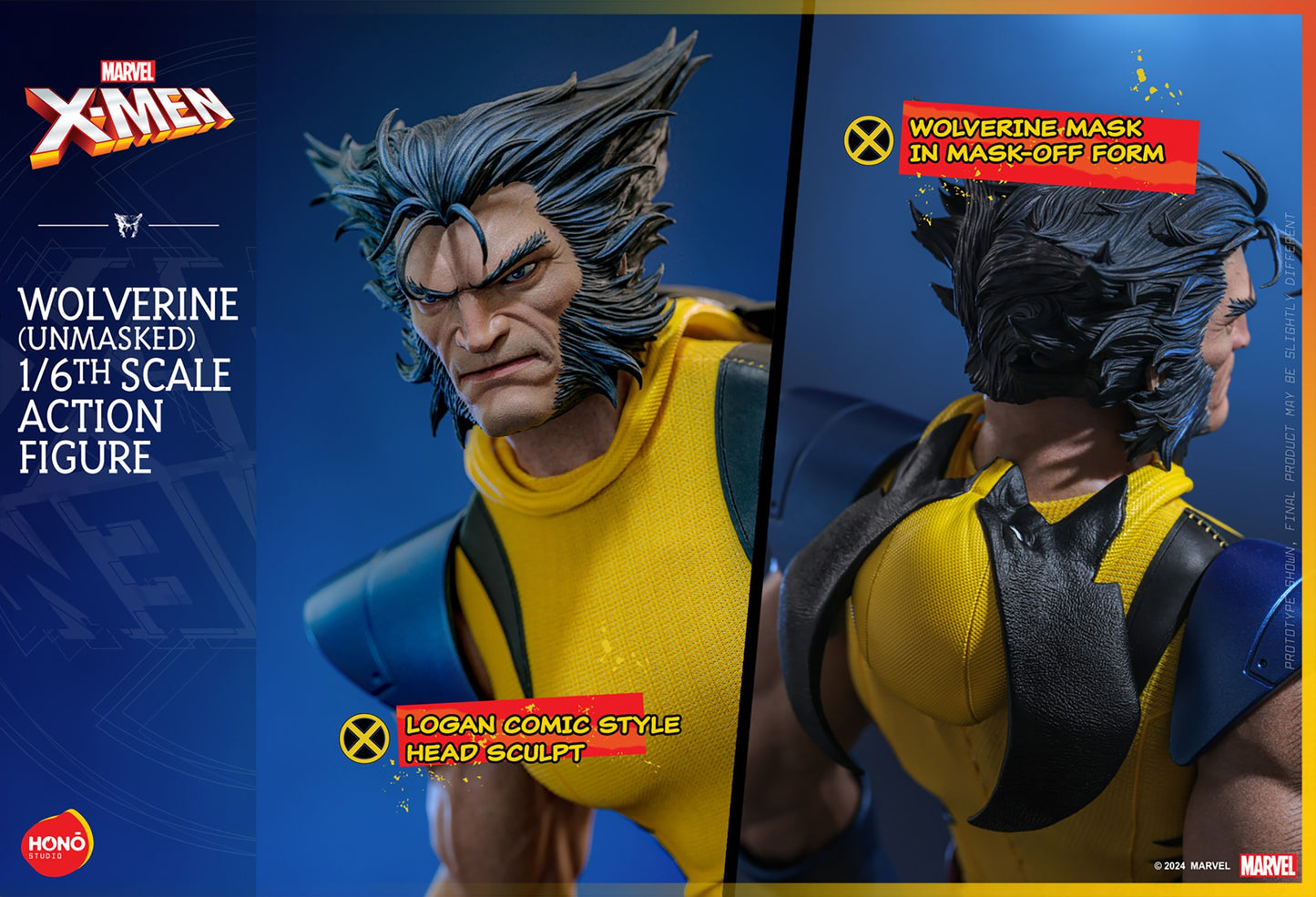 Hot Toys HS06 Hono Studio  X Men [Wolverine] (Unmasked Version) 1/6 Scale Collectible Figure