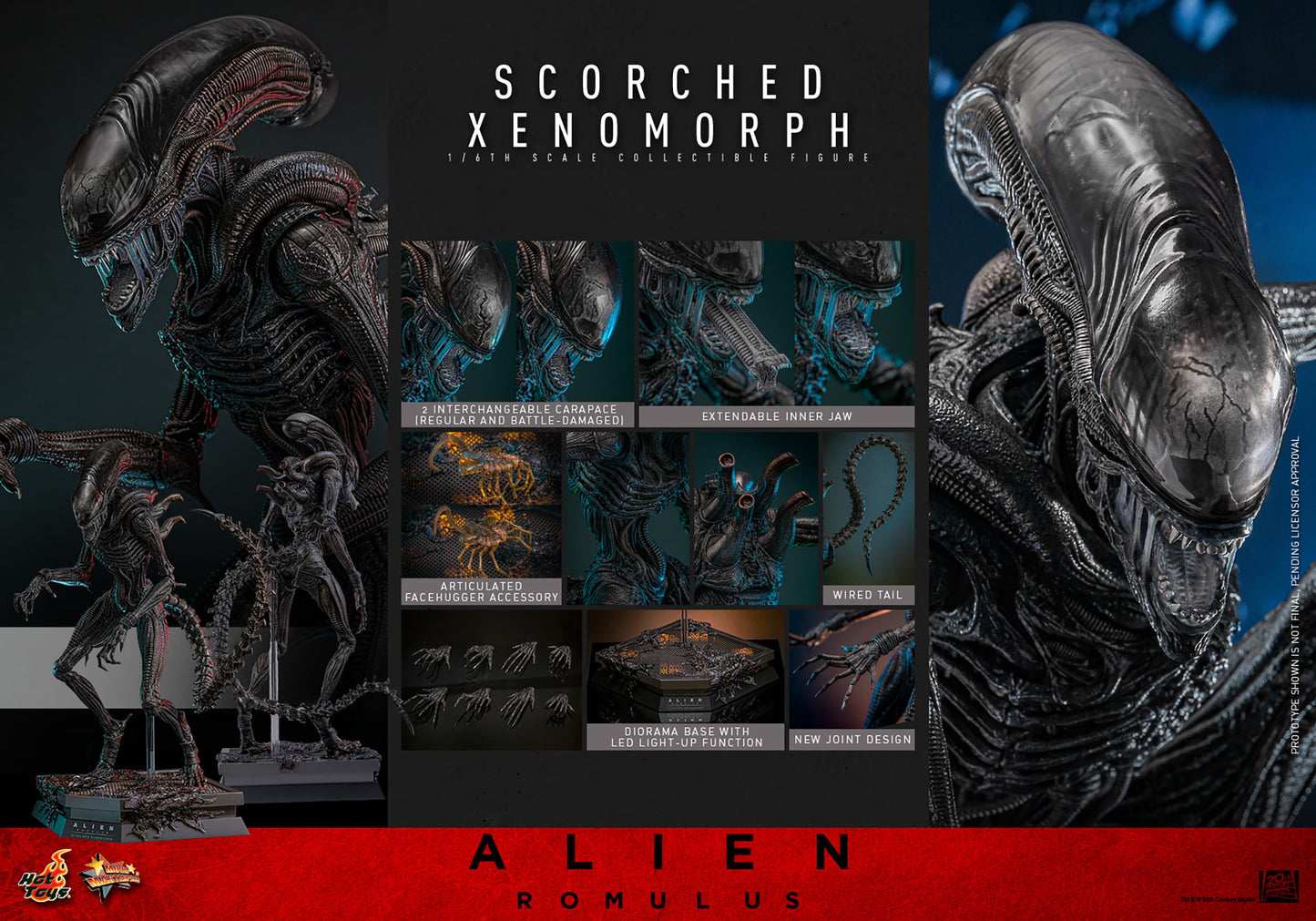 (Preorder) Hot Toys MMS784 Alien: Romulus [Scorched Xenomorph] 1/6th Scale Collectible Figure