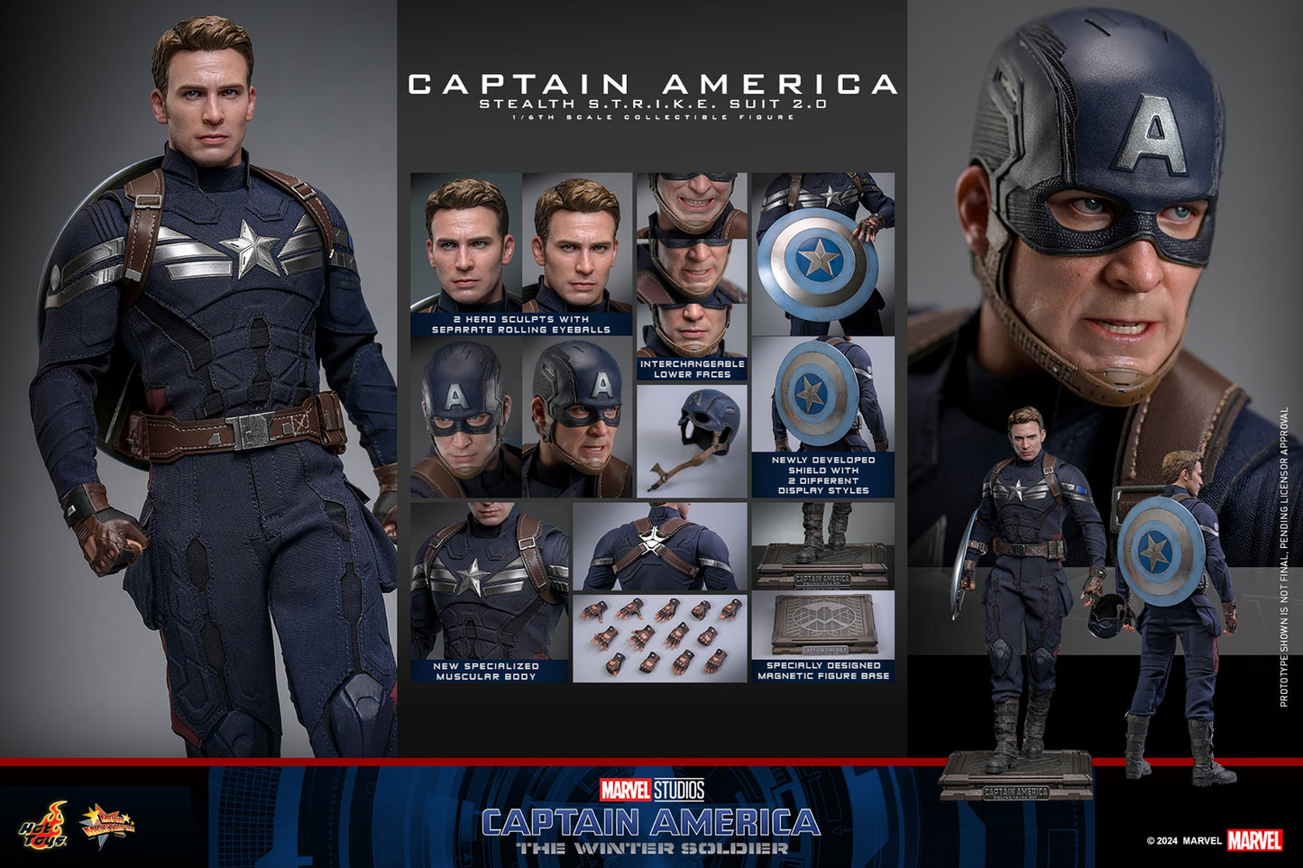 (Preorder) Hot Toys MMS783 Captain America: The Winter Soldier [Captain America] (Stealth S.T.R.I.K.E. Suit) 2.0 1/6 Scale Collectible Figure