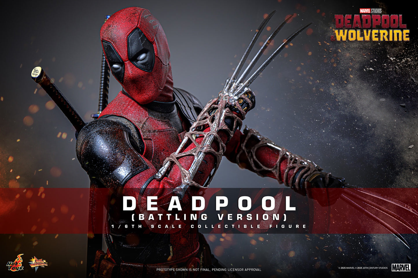 Hot Toys - MMS782 - Deadpool & Wolverine - Deadpool (Battling Version) - 1/6 Scale Collectible Figure