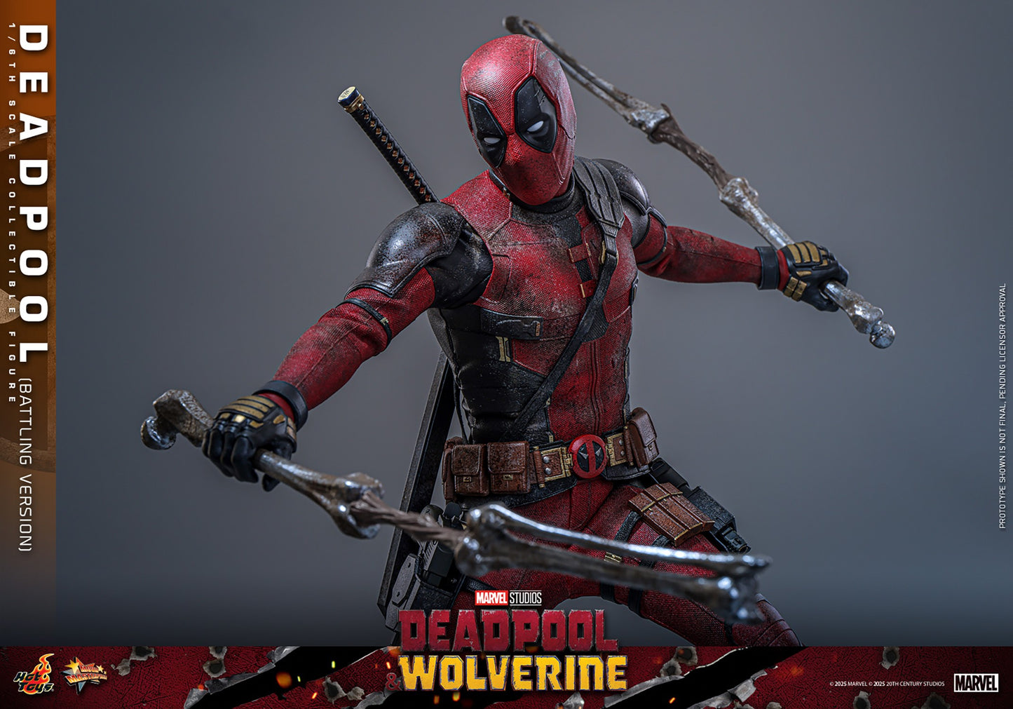 Hot Toys - MMS782 - Deadpool & Wolverine - Deadpool (Battling Version) - 1/6 Scale Collectible Figure