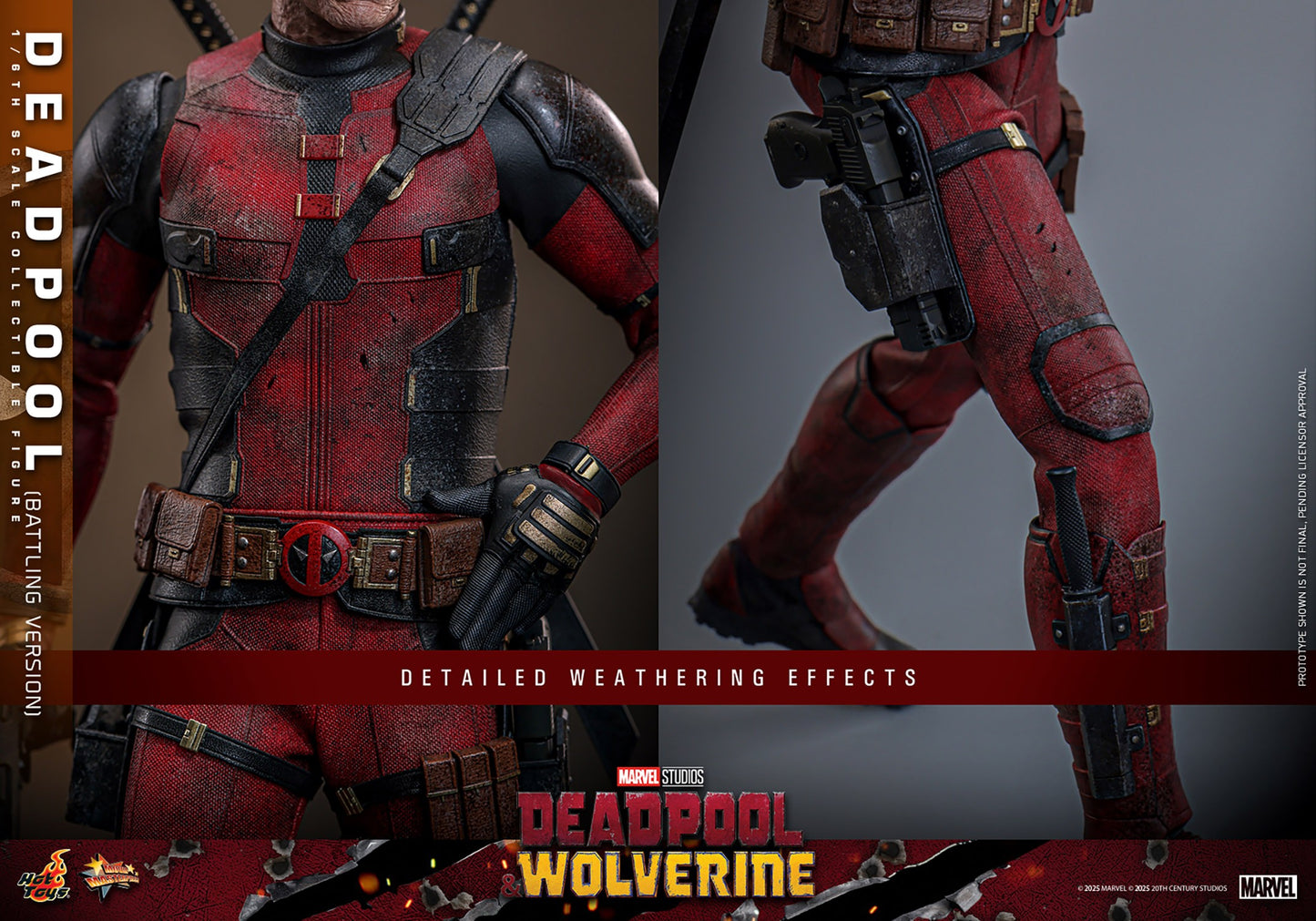 Hot Toys - MMS782 - Deadpool & Wolverine - Deadpool (Battling Version) - 1/6 Scale Collectible Figure