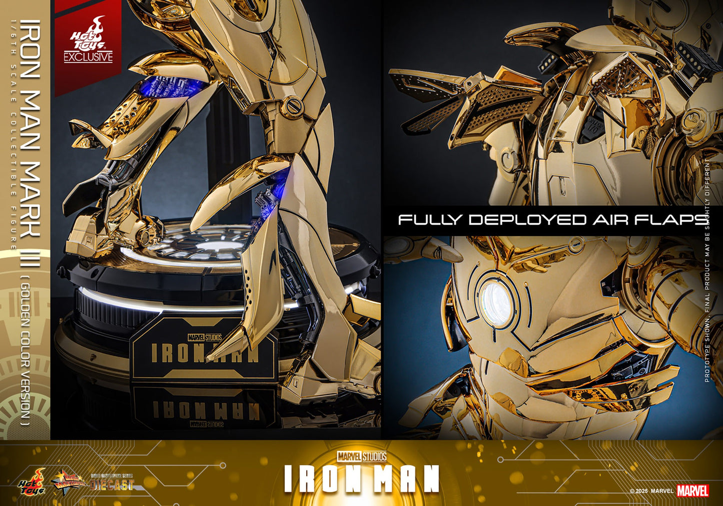 Hot Toys - MMS764D69 Iron Man Mark III (Golden Color Version) - 1/6 Scale Collectible Figure