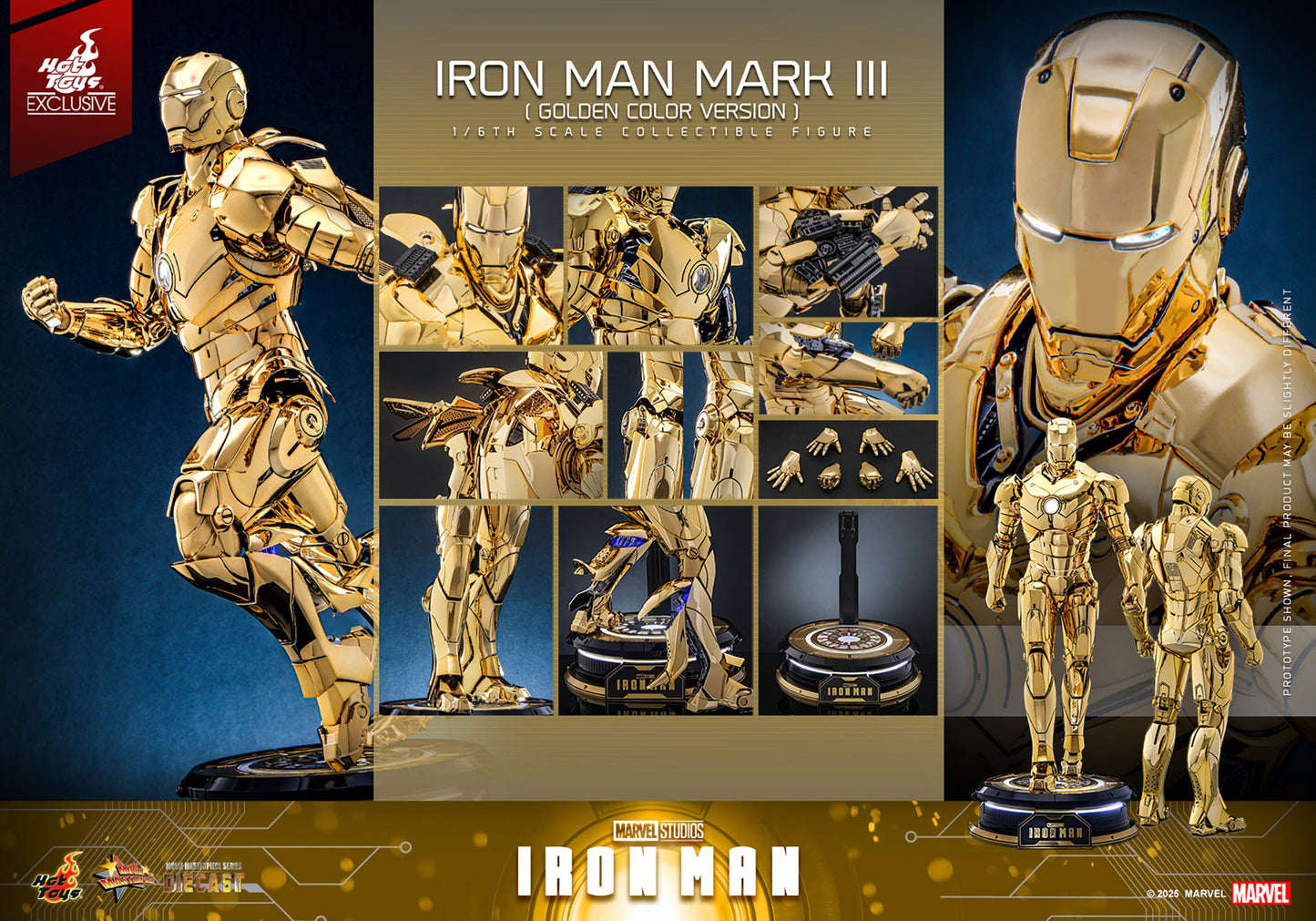 Hot Toys - MMS764D69 Iron Man Mark III (Golden Color Version) - 1/6 Scale Collectible Figure