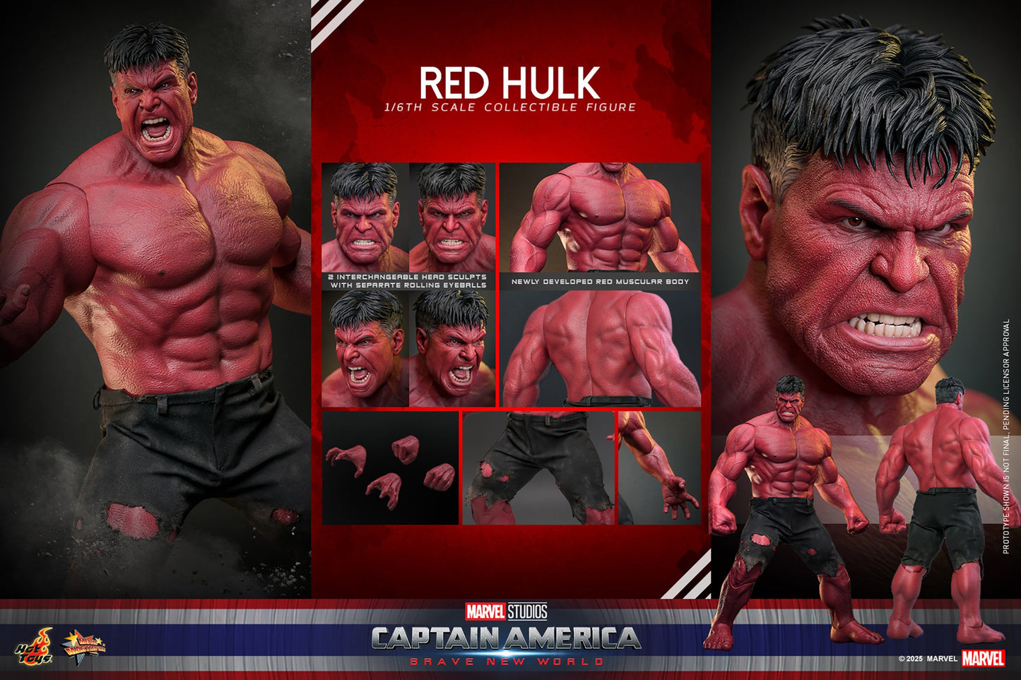 (Preorder) Hot Toys MMS797 Captain America: Brave New World [Red Hulk] 1/6 Scale Collectible Figure