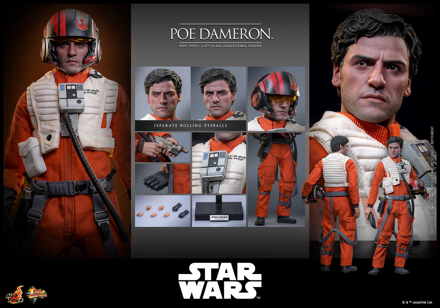 (Preorder) Hot Toys MMS806 Star Wars The Force Awakens [Poe Dameron] 1/6 Scale Collectible Figure