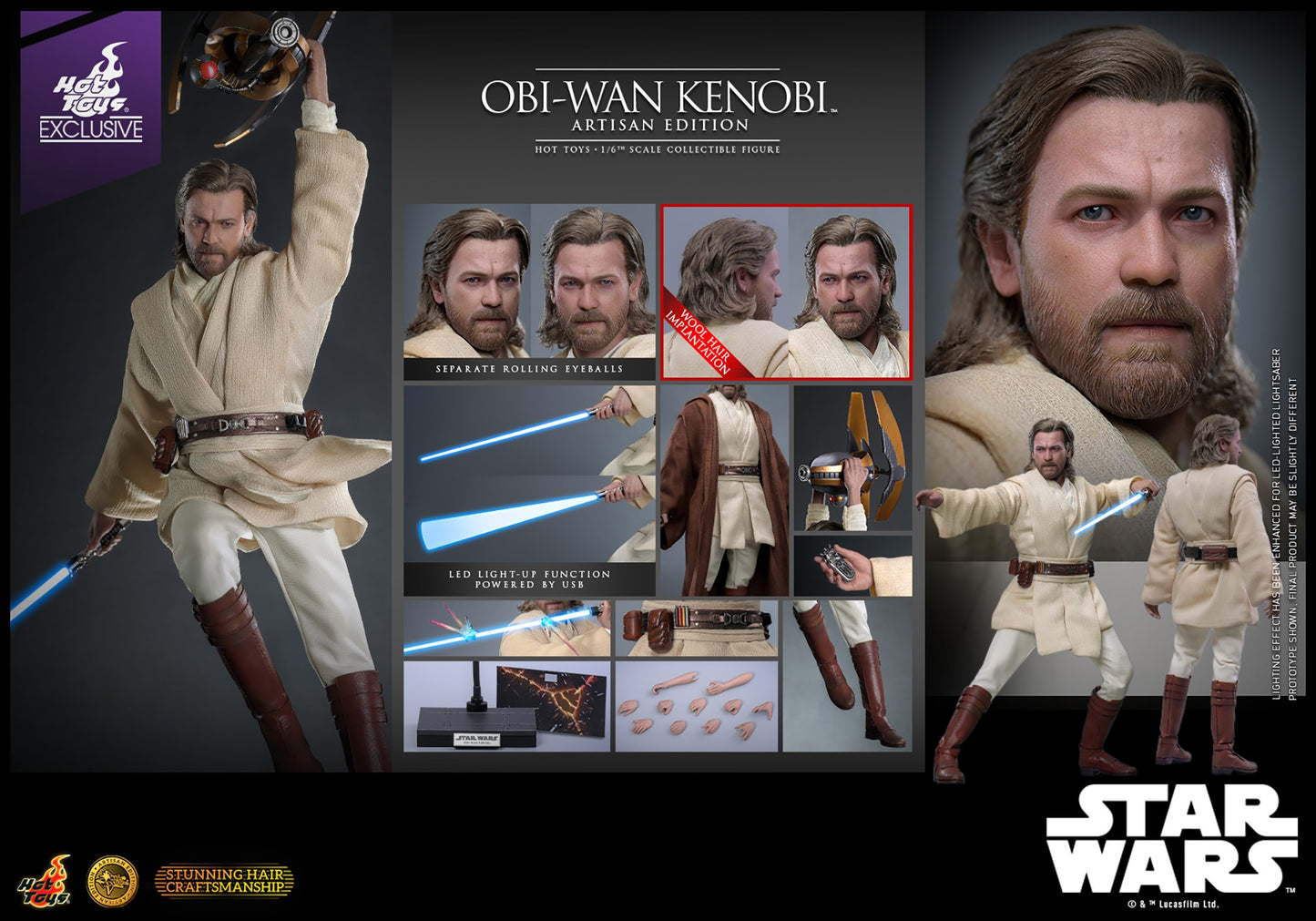 (Preorder) Hot Toys MMS809AE Star Wars: Attack Of The Clones [Obi-Wan Kenobi] (Artisan Edition) (Hot Toys Exclusive) 1/6th Scale Collectible Figure