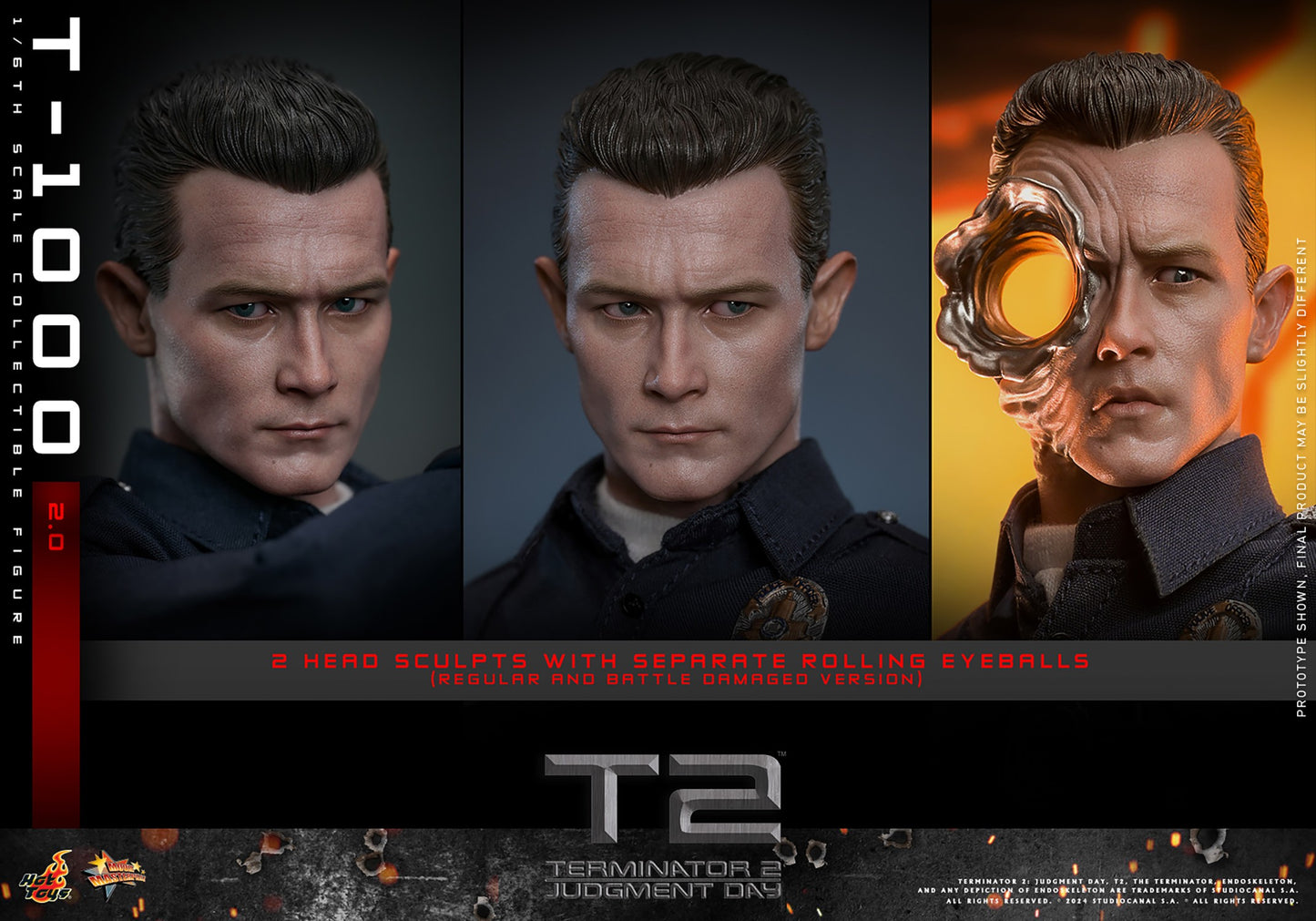 Hot Toys MMS774 Terminator 2 Judgement Day [T1000 (2.0)] 1/6 Scale Collectible Figure