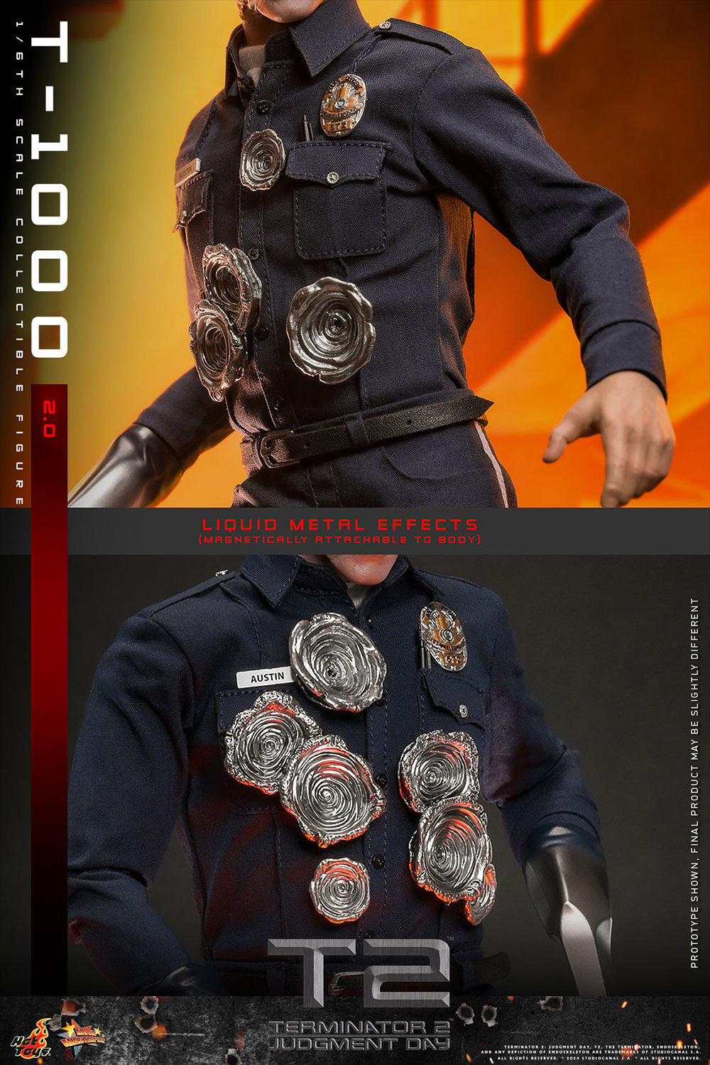 Hot Toys MMS774 Terminator 2 Judgement Day [T1000 (2.0)] 1/6 Scale Collectible Figure
