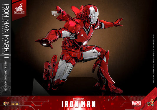 Hot Toys - MMS744 Ironman Mark III (Red & Chrome Version) Exclusive Limited Edition - 1/6 Scale Collectible Figure