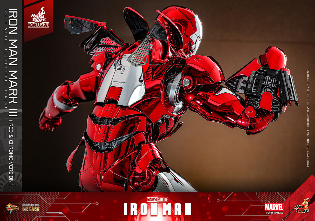 Hot Toys - MMS744 Ironman Mark III (Red & Chrome Version) Exclusive Limited Edition - 1/6 Scale Collectible Figure